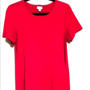 EUC LuLaRoe SOLID RED Carly Dress